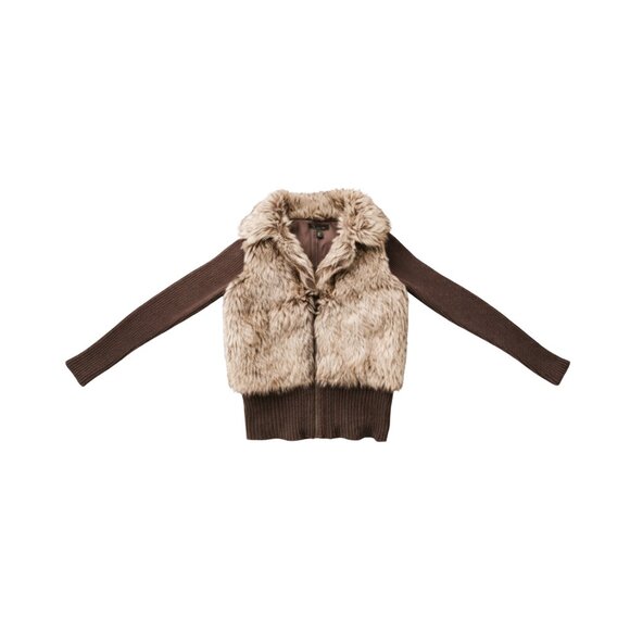 Venue Faux Fur Knit Jacket Vest  Size L | Cozy Winter Layer | EUC - Picture 2 of 4
